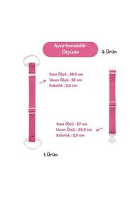 Resim Temel Valiz Üstü Çanta Sabitleme Kemeri Ve Çanta Asma Askısı Seti Koyu Pembe Renk 