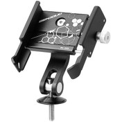 Resim Yuntech01 Bg-2955 Bisiklet Telefon Tutucu - 360 Derece Dönebilir Alüminyum Gövde İle Dayanıklı Ve Ayarlanabilir Siyah 