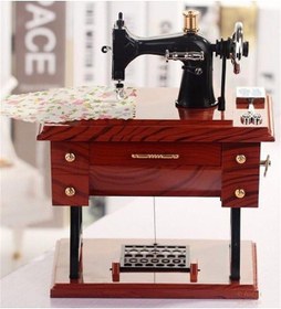 Resim Kişiye Özel Nostaljik Tasarımlı Dikiş Makinesi Müzik Kutusu Pmd-15 