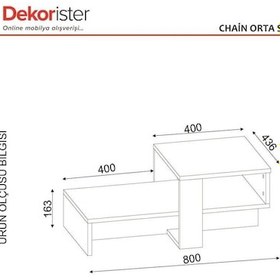 Resim Dekorister Chain Orta Sehpa Beyaz-Ceviz 