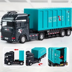 Resim Sürtmeli Konteyner Taşıyan Kamyon Iş Makinesi 25 cm 