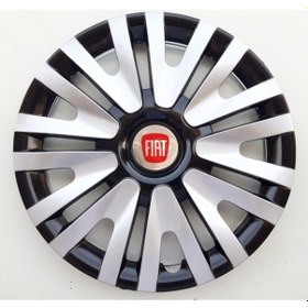 Resim 14'' Inç Fiat Jant Kapağı 4 Adet Çelik Jant Görünümlü Renkli - Kırılmaz Esnek - Kelepçe Ve Amblem /4911g9fiat/ 