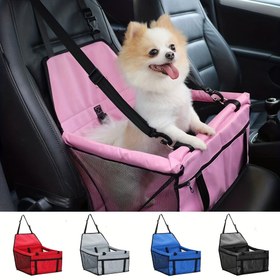 Resim Kalınlaştırılmış PE bölmeli alt ve ön kısım ile güçlendirilmiş köpekler ve kediler için araba koltuğu - Taşınabilir nefes alabilen çanta güvenlik kemeriyle - Seyahat için güvenli ve stabil köpek taşıyıcı - Klipsli PVC tüpli emniyet kemeri (pembe, mavi, gri, siyah, kırmızı) 