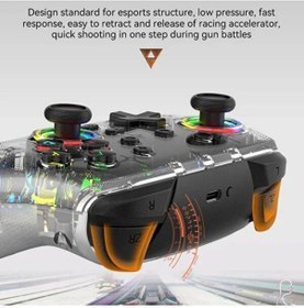 Resim Lobo Rgb Kablosuz Şeffaf Gaming Ps4/ps3/pc/switch/ios Uyumlu Gaming Kol Wirelles Controller Saydam 