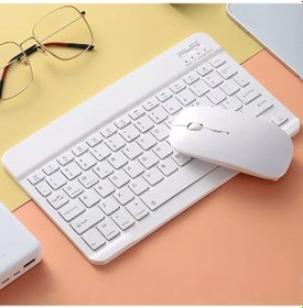 Resim Xindoker Bluetooth Klavye Ve Fare Seti - İnce Tasarım, Çift Mod Şarj, 10 İnç Tabletler İçin, Beyaz Diğer 
