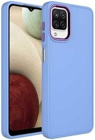 Resim Zipax Samsung Galaxy M12 İle Uyumlu Kılıf Metal Çerçeve Ve Buton Tasarımlı Silikon Zr Luna Glx Lila 