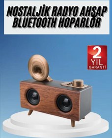 Resim Gramafon Radyo Bluetooth Hoparlör Nostaljik Radyo Fm Radyo 