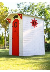 Resim Mandu Ahşap Soyunma Kabini Xl Kırmızı 