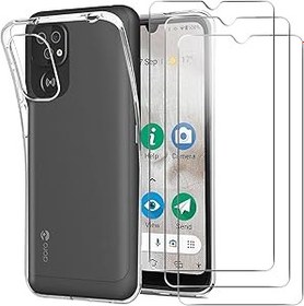 Resim KUSINHOKA Doro 8100 4G için kılıf + 3 adet panzer folyo, yumuşak TPU mat çizilmez cep telefonu kılıfı ultra ince darbeye dayanıklı koruyucu kılıf düşme koruması kamera koruması Doro 8100 için koruyucu 