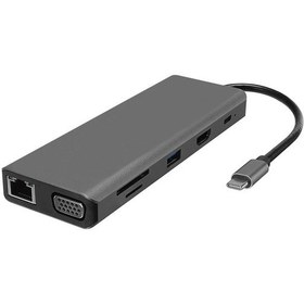 Resim Hytech Hy-usbc32 4k-2k Ultra Hd Gri Metal 5x Usb2.0-usb3.0 100m Rj45 Pd, Typec Data, Ö 