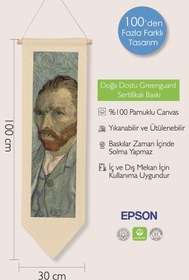 Resim Van Gogh Duvar Halısı, Sanat Serisi Dekor, 100cm Kanvas Flama Askılı Duvar Örtüsü NO:740 - Renkli - 11 / 30 x 100 