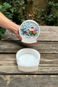 Resim Rufus Concept 2D Kar Küresi Noel Baba Desenli Silikon Mum Kalıbı 