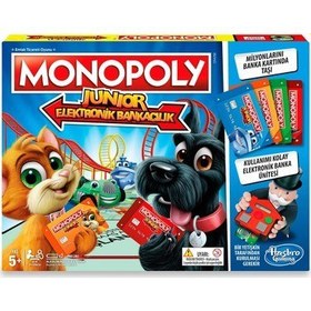 Resim Hasbro Monopoly Junior Elektronik Bankacılık E1842 - Türkçe Kutu Oyunu 