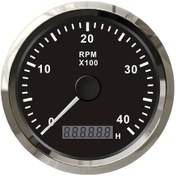 Resim Tekne Devir Göstergesi. Siyah. Mors. 4000Rpm. Motor Zaman Saatli 