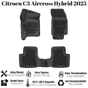 Resim Citroen C3 Aircross Hybrid 2025 Uyumlu Araca Özel 3d Havuzlu Paspas Takımı 
