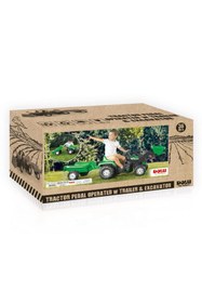 Resim Dolu 8048 Ranchero Römorklu Pedallı Traktör Yeşil Çocuk Traktör 