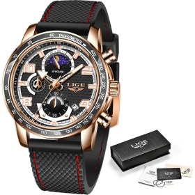 Resim Hanyang Gül Altın Siyah Relogio Masculino Lıge Tarih Saat Bilek Erkekler Için Saatler Kuvars Izle Üst Marka Lüks Chronograph Su Geçirmez Silikon Kol Saati (Yurt Dışından) 