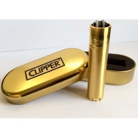 Resim Clipper Metal Çakmak Özel Kutulu Gold 