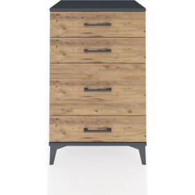 Resim Dienni Hyperion Komodin 4 Çekmeceli 60X44X96 Antrasit-Çam 