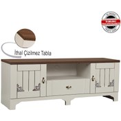 Resim Gazel Country Tv Ünitesi 140 Cm / Kapaklı Çekmeceli Tv Sehpası 