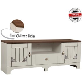Resim Gazel Country Tv Ünitesi 140 Cm / Kapaklı Çekmeceli Tv Sehpası 