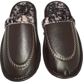 Resim Okanmed HLM01 Deri Erkek Kışlık Ev Içi Terliği Kışlık Ev Terliği 