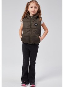 Resim Benitto Kids Kapüşonlu Kız Çocuk Şişme Yelek 51307 Haki 