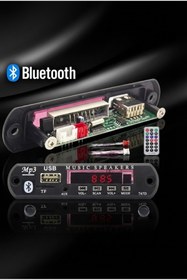 Resim Derwell Yeni 2026 Bluetoothlu Araç Oto Teyp Aux Usb Sd Mikrofonlu Dönüştürücü Çevirici Mp3 Modülü Board Kart 