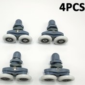 Resim 4 adet Duş Kapısı Rulosu Yedek Seti 23mm/25mm Naylon Tekerlek Metal Braketi ile, Klasik Stil, Pürüzsüz Kayma Hareketi için Dayanıklı Plastik Yapı, Duş Kapısı Rulosu Sistemi, Pürüzsüz Kayma Mekanizması, Klasik Rulo Tasarımı, Metalik Kaplama Rulosu 