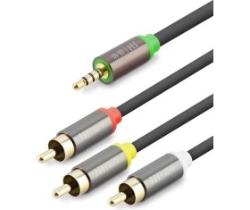 Resim Epilons 3.5 Mm To 3Rca Kablo 2Lıne Gold 1.5M Siyah HDX1064 