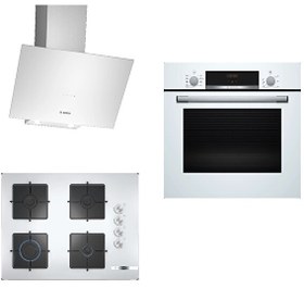 Resim Bosch 3'lü Beyaz Ankastre Set 259 (HBF534EW3T - POP7C2O12O - DWK64PJ20T) Bosch