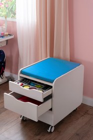Resim Creo Mobili Sirius Ergonomik Keson, Ofis Alanı İçin Çekmeceli Keson Oturulabilir Komodin - Ekru/Beyaz 