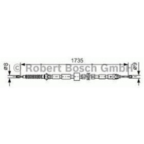 Resim Bosch 1987477734 El Fren Teli Arka Sag Sol Mondeo 00-07 1735Mm 539901967 
