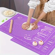 Resim 1 Ekstra Kalın Yapışmaz Silikon Pişirme Matı Ölçülerle - Gıda Sınıfı, Hamur, Pastane & Noodle için Kolay Sarılabilir Saklama - Tatil Pişirme için Mükemmel (Halloween/Noel/Paskalya/Şükran Günü) - Fırıncılar için Temel Mutfak Tezgah Matı 