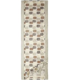 Resim Parlak Geometrik Desenli Gri Kenarlı Runner - Gri 