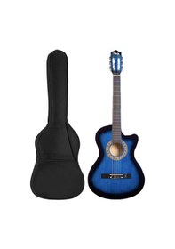 Resim Midex Cg-395bl Mavi Renk Kesik Klasik Gitar 4/4 Yetişkin Boy Sap Ayarlı Full Set 