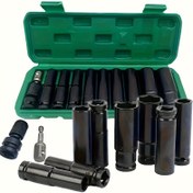 Resim 11 Parça 1/2 inç darbeli anahtar soket seti + adaptör - karbon çelik, taşınabilir saklama kutulu otomatik tamir alet takımı, boyut 10-24mm 
