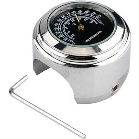 Resim 22-25mm Motosiklet Saati Termometre Sıcaklık Göstergesi Su Geçirmez Motosiklet Thermometer Black Diğer 