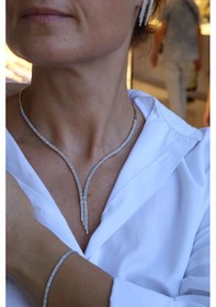 Resim 14 Ayar Beyaz Altın Zarif Sarkıt Su Yolu Set Tkm0813 Sarı Altın 