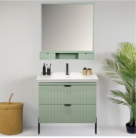 Resim Kobos Noble 80 Cm Banyo Dolabı Seti Mint Yeşil 