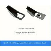 Resim Honeybeeshop For Tesla Model 3/y Ön Kapı Çifti 4 Kapılı İç Kulp Depolama Kutusu Dayanıklı Alaşım Malzeme Araba Aksesuar 