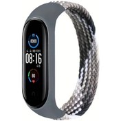 Resim Sunshine022 Mi Band 3/4/5/6/7 Uyumlu Nylon Örgü Tek Halka Esnek Kayış Siyah 