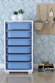 Resim Remaks 6 Sepetli Oyuncak Dolabı Çok Amaçlı Dolap - Mavi 