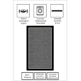 Resim West Home Dijital Baskı Yıkanabilir Kaymaz Taban Salon Halısı Mutfak Halısı Yolluk Wh 478 Grey 