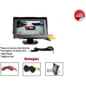 Resim Kameralı Park Sensörü Geniş Ekran 4.3" Düz Ekran 
