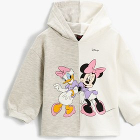 Resim Kız Bebek Disney Lisanslı Kapüşonlu Sweatshirt Pamuklu 