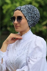 Resim Sahra Şal Dünyası Desenli Çapraz Bone Yılan Desen 