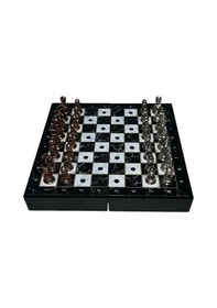 Resim Gifthome Pocket Serisi Küçük Boy Antik Mermer Desenli Kutulu Klasik Satranç Takımı 13,5 X 13,5 Cm. 