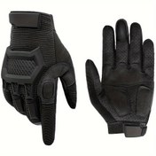 Resim 1 Çift Unisex Dokunmatik Eldiven, Dış Mekan Kalınlaştırılmış Sıcak Mikrofiber Örgü, Tam Parmak Spor Eldivenleri saç tokası ve Döngü Kapanışı ile, Polyester %100 