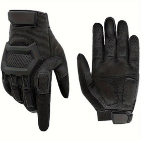 Resim 1 Çift Unisex Dokunmatik Eldiven, Dış Mekan Kalınlaştırılmış Sıcak Mikrofiber Örgü, Tam Parmak Spor Eldivenleri saç tokası ve Döngü Kapanışı ile, Polyester %100 